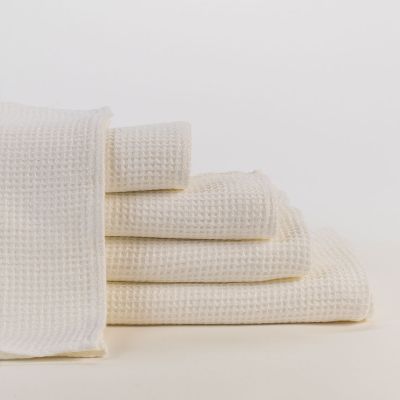 Anichini Linen Waffle Weave Bath Towels In White
