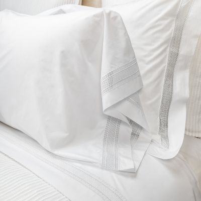 Anichini Martina Percale Sheets with Lace Embellishment