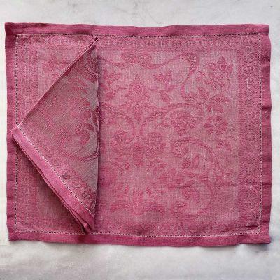 Melania Linen Napkins and Placemats - Pink