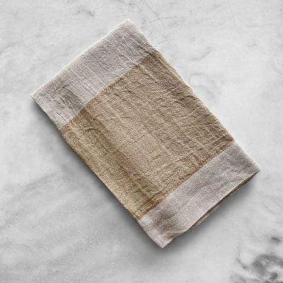Anichini Natte Herringbone Weave Linen Bath Towels