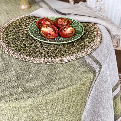 Patch Rustic Linen Striped Tablecloths
