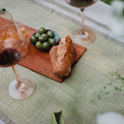 Patch Rustic Linen Striped Tablecloths