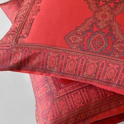 Anichini Persia Jacquard Sheets In Blood Red