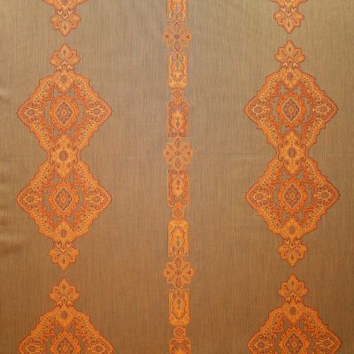 Anichini Persia Jacquard Medallion Fabric By The Yard In Orange Reverse