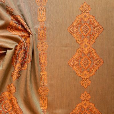 Anichini Persia Medallion Shower Curtains In Orange Reverse Side
