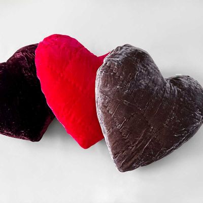 Silk Velvet Heart Pillows