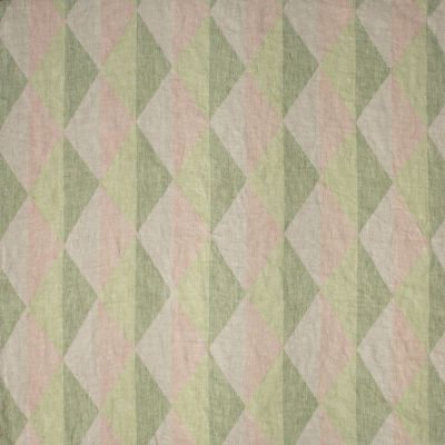 Anichini Yutes Collection Harlequin Diamond Jacquard Fabric In 02 Pink Green