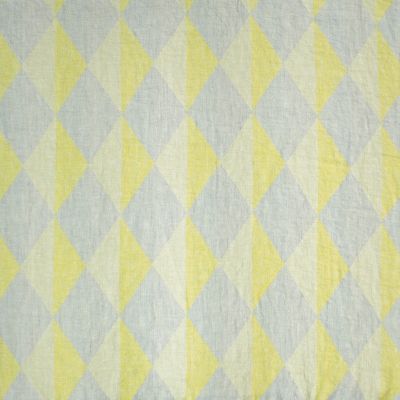 Anichini Puzzle Lightweight Linen Diamond Pattern Quilts In Yellow / Grey