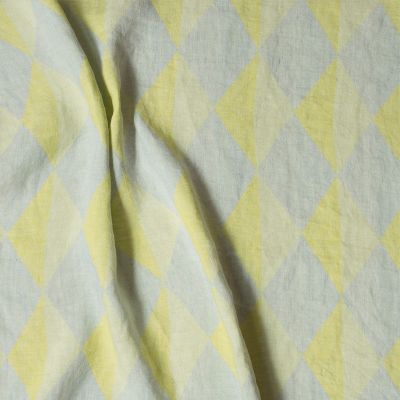 Anichini Yutes Collection Harlequin Diamond Jacquard Fabric In 04 Yellow Grey