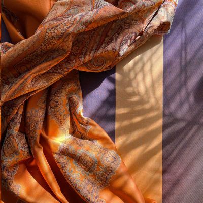 Scheherazade Placemats
Our Persia Stripe Table Linens are a striking addition to the table!
Scheherazade blood red fabric detail 
