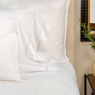Anichini Theodora Percale Sheets with a Gigliuccio Inspired Lace Insertion