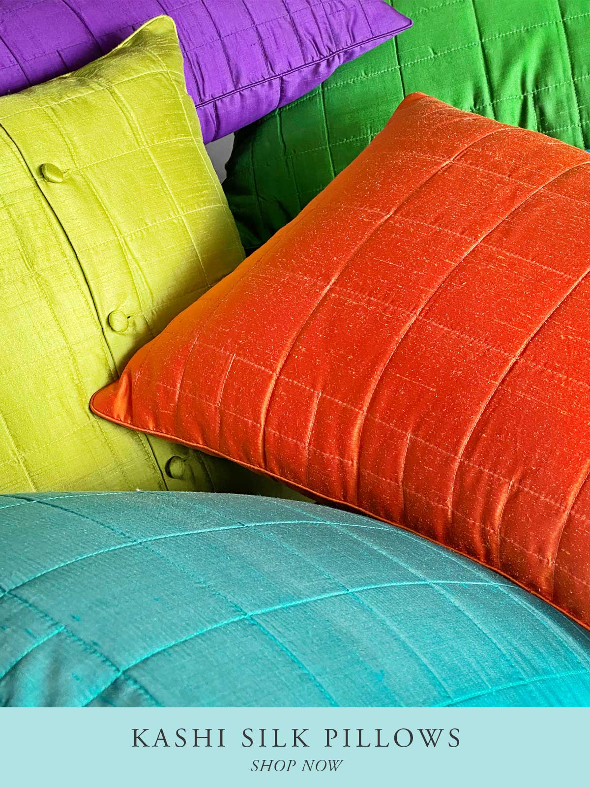 ANICHINI Decorative Pillows & Rugs Luxury Silk, Brocade, Linen, and